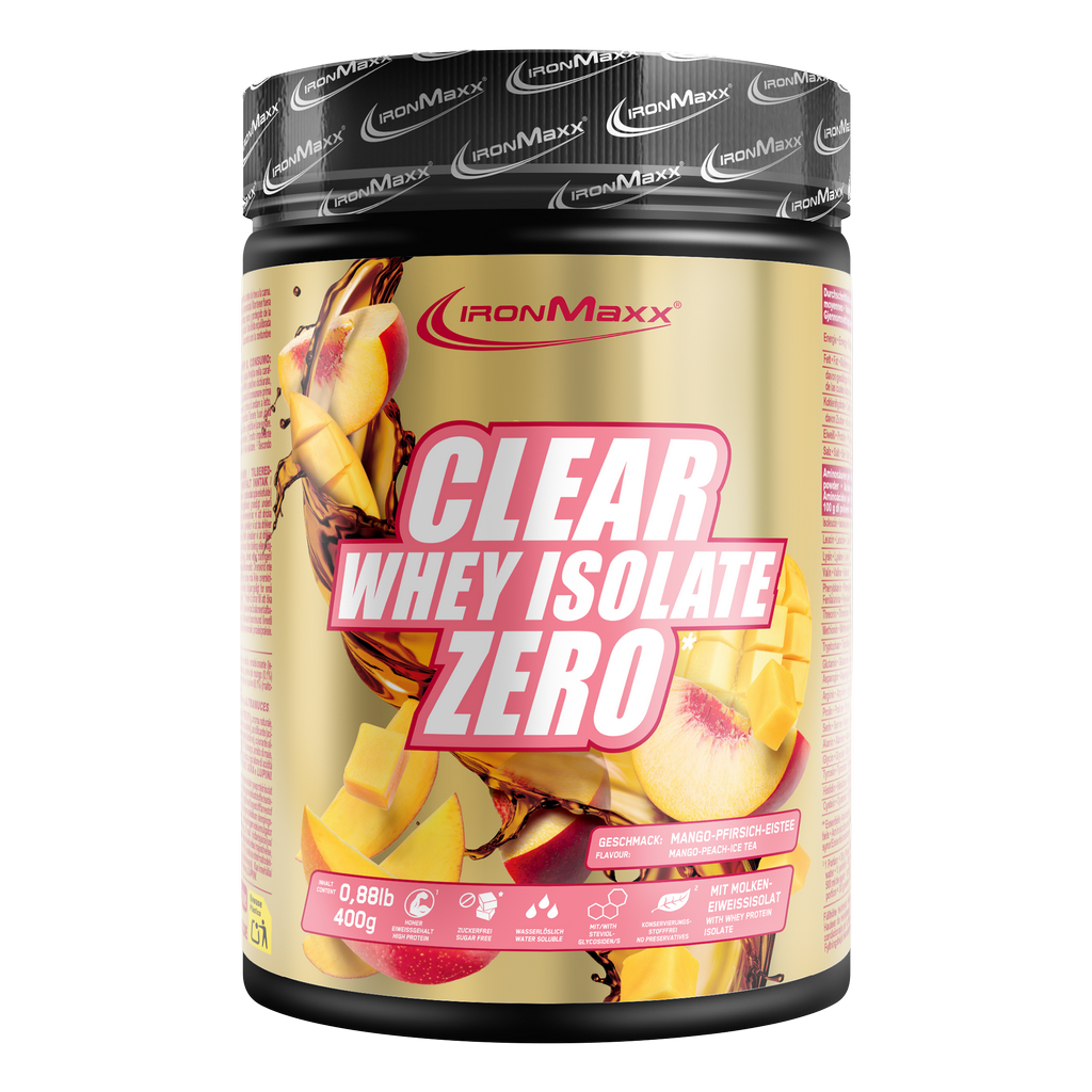 Clear 100% Whey Isolate ZERO - 400g Boîte - Mangue Pêche Ice Tea